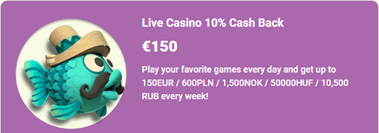yoyo casino live cashback