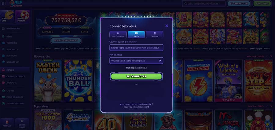 AlfCasino se connecter. 
