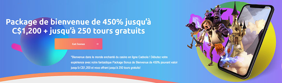 Cadoola Casino Package de bienvenue.