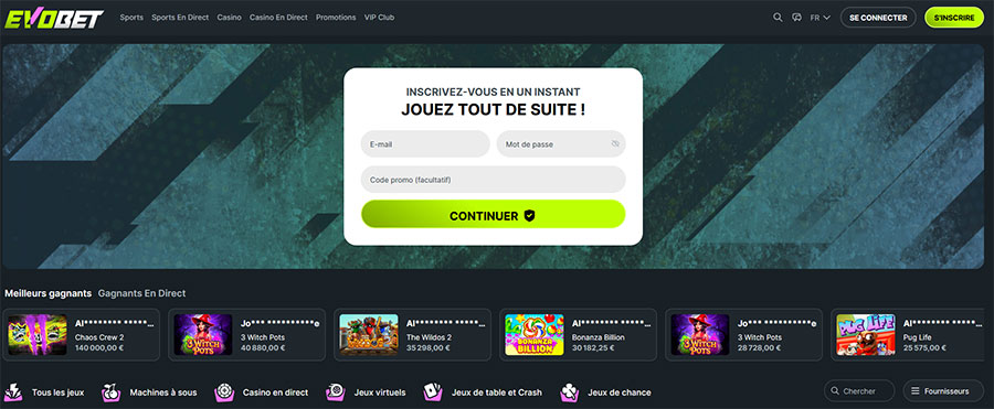 Evobet Casino Avis. 