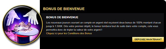 Bonus de bienvenue. 