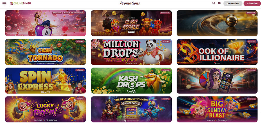 OnlineBingo casino promotions.
