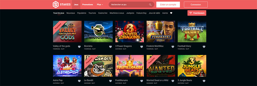 Stakes casino jeux. 