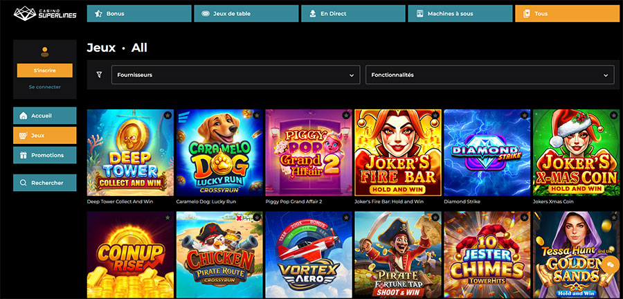Casino Superlines jeux. 