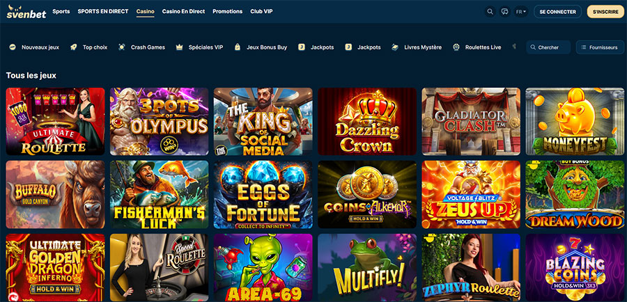 Svenbet casino jeux.